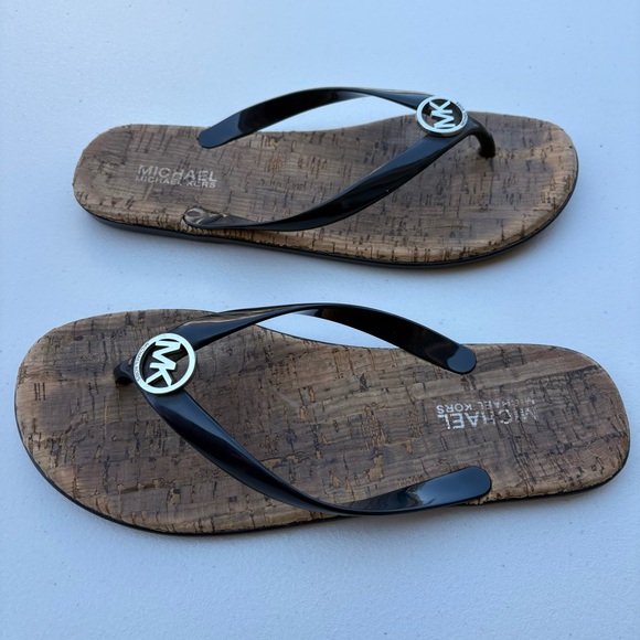 MICHAEL Michael Kors Jet Set Cork Flip-Flops Size 8 - Picture 2 of 4